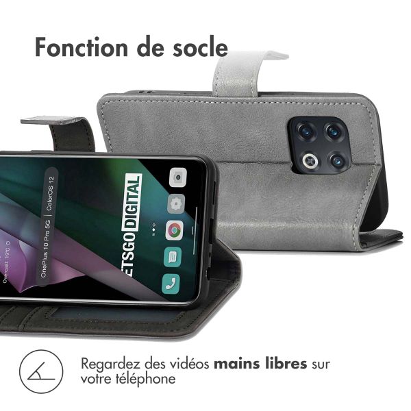 imoshion Étui de téléphone portefeuille Luxe OnePlus 10 Pro - Gris