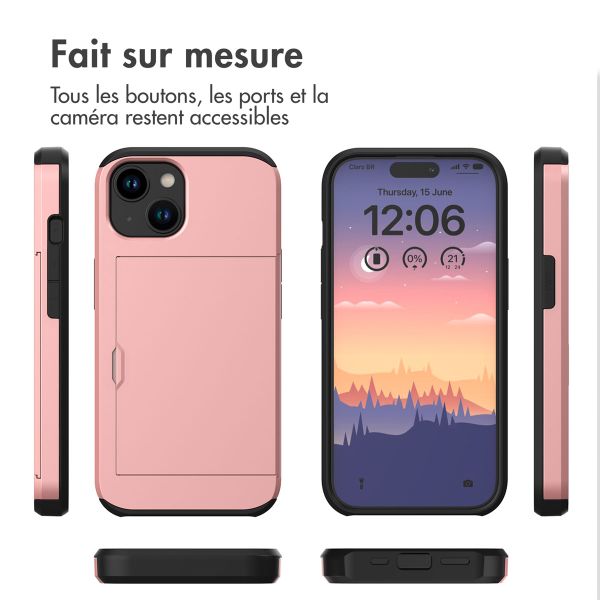 imoshion Coque arrière avec porte-cartes Apple iPhone 15 - Rose Doré