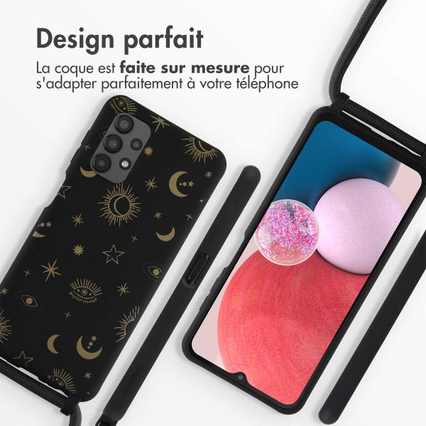 imoshion Coque design en silicone avec cordon Samsung Galaxy A13 (4G) - Sky Black