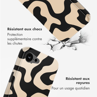 Selencia Coque arrière Vivid avec MagSafe Apple iPhone 16e - Art Wave Black