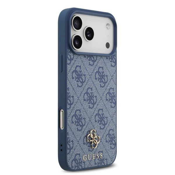 Guess Coque 4G Metal Logo MagSafe Apple iPhone 17 Pro Max - Bleu
