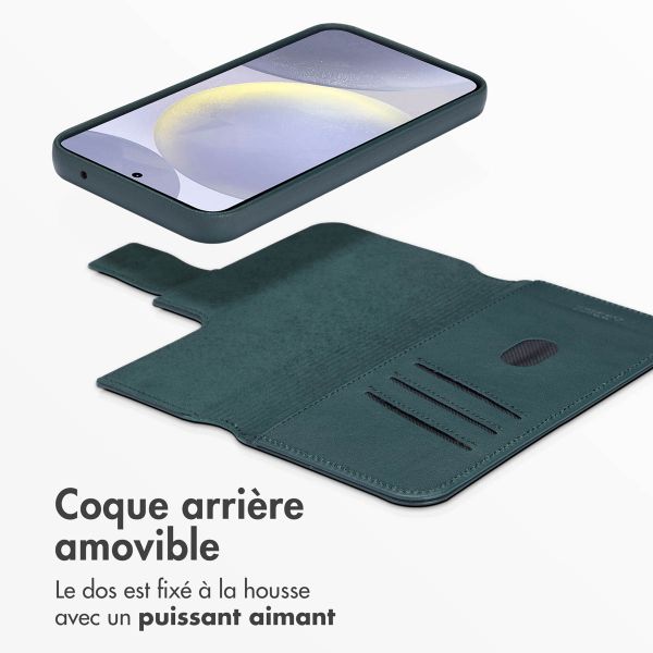 Accezz Étui de télephone portefeuille en cuir 2-en-1 avec MagSafe Samsung Galaxy S24 Plus - Cedar Green