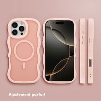 Selencia Coque arrière Wavy avec MagSafe Apple iPhone 16 Pro Max - Soft Pink