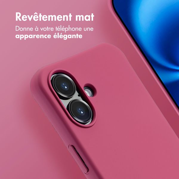 imoshion Coque arrière Color avec cordon amovible et MagSafe Apple iPhone 16 - Raspberry
