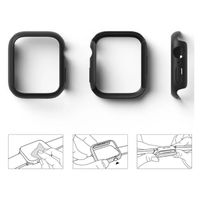 Ringke 2x Coque Slim Apple Watch Series 7 / 8 / 9 - 45 mm - Clear & Matte Black