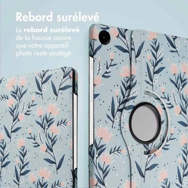 imoshion Coque tablette Design rotatif à 360° Samsung Galaxy Tab A9 Plus - Flowers