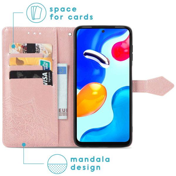 imoshion Etui de téléphone portefeuille Mandala Xiaomi Redmi Note 11 (4G) / Note 11S (4G) - Rose Dorée