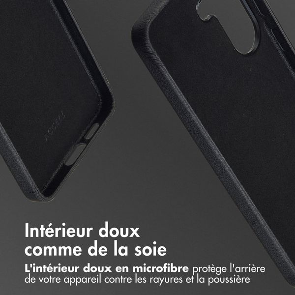 Accezz Coque arrière en cuir avec MagSafe Samsung Galaxy S26 - Onyx Black