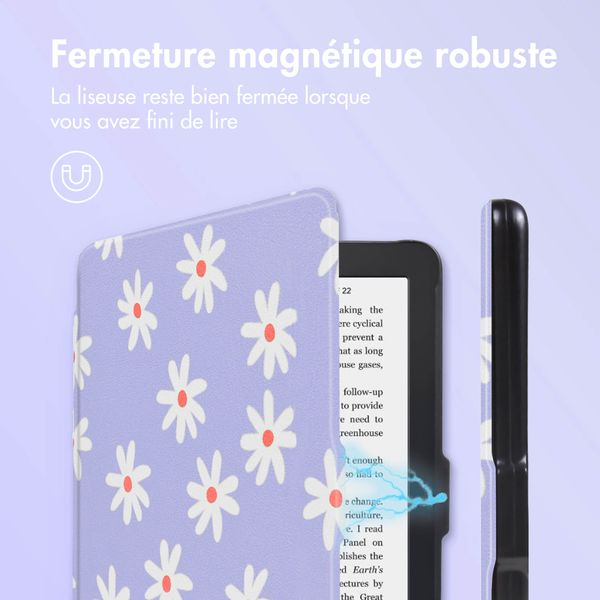 imoshion Design Slim Hard Case Sleepcover Kobo Clara 2E / Tolino Shine 4 - Flowers Distance