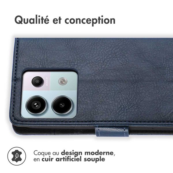 imoshion Étui de télephone portefeuille Xiaomi Redmi Note 13 Pro (5G) / Poco X6 - Bleu foncé