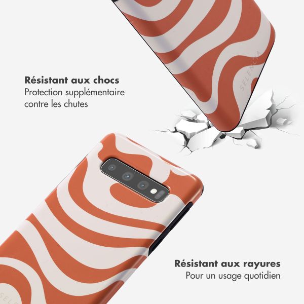 Selencia Coque arrière Vivid Tough Samsung Galaxy S10 - Dream Swirl Orange