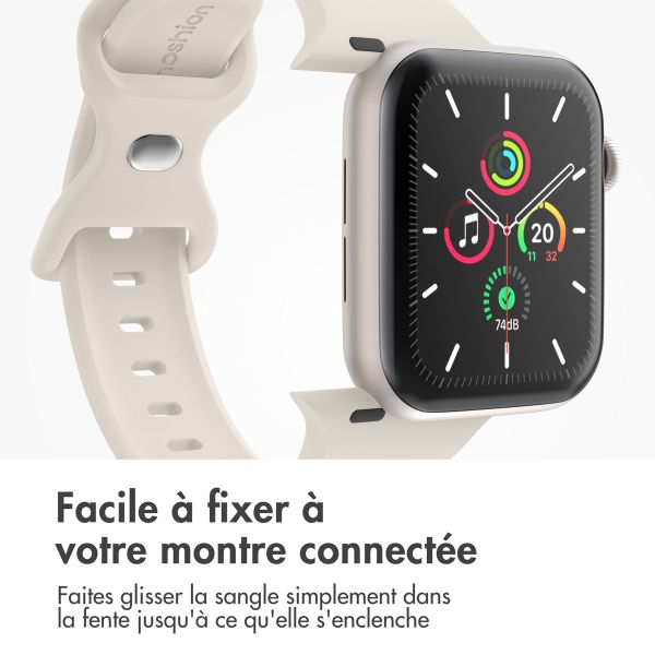 imoshion Bracelet en silicone⁺ Apple Watch Series 1 t/m 9 / SE (38/40/41 mm) | Series 10 / 11 (42 mm) - Taille S/M - Starlight