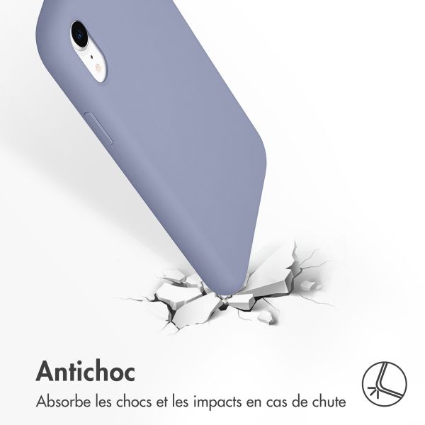 Accezz Coque Liquid Silicone Apple iPhone Xr - Lavender Gray