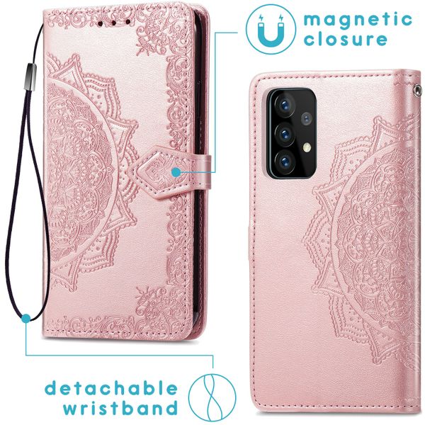 imoshion Etui de télephone Mandala Samsung Galaxy A52(s) (5G/4G) - Rose Doré