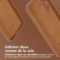 Accezz Coque arrière en cuir avec MagSafe Samsung Galaxy S24 - Sienna Brown