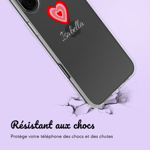 Coque personnalisée avec un cœur iPhone 16 - Transparent