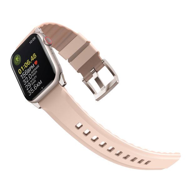 Uniq Bracelet Linus en silicone AiroSoft™ Apple Apple Watch Series 1 á 9 / SE (38/40/41 mm) | Series 10 (42 mm) - Rose Rose