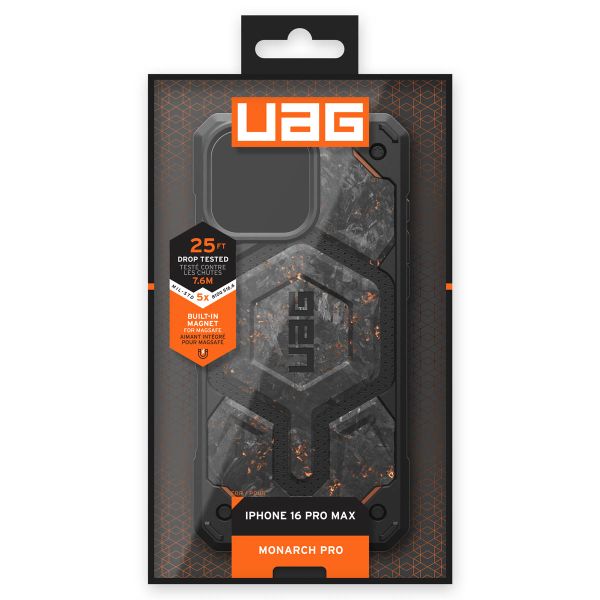 UAG Coque arrière Monarch Pro Apple iPhone 16 Pro Max - Forged Carbon