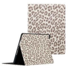 Selencia Coque tablette Sabi avec imprimé léopard Apple iPad 9 (2021) 10.2 pouces / iPad 8 (2020) 10.2 pouces / iPad 7 (2019) 10.2 pouces - Soft Ivory