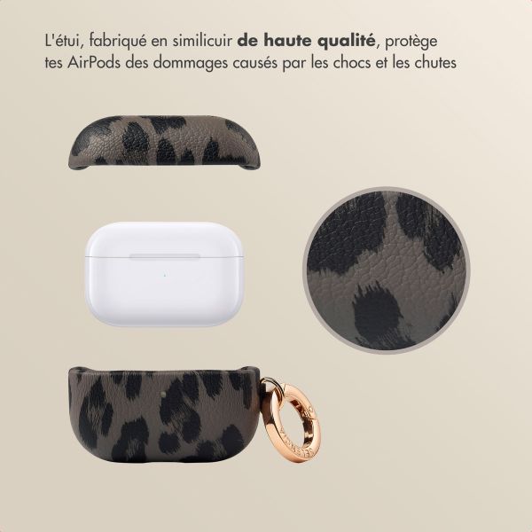 Selencia Coque Sabi Apple AirPods Pro / Pro 2 - imprimé léopard - Midnight Black