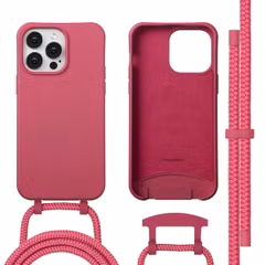 imoshion Coque arrière Color avec cordon amovible et MagSafe Apple iPhone 14 Pro Max - Raspberry