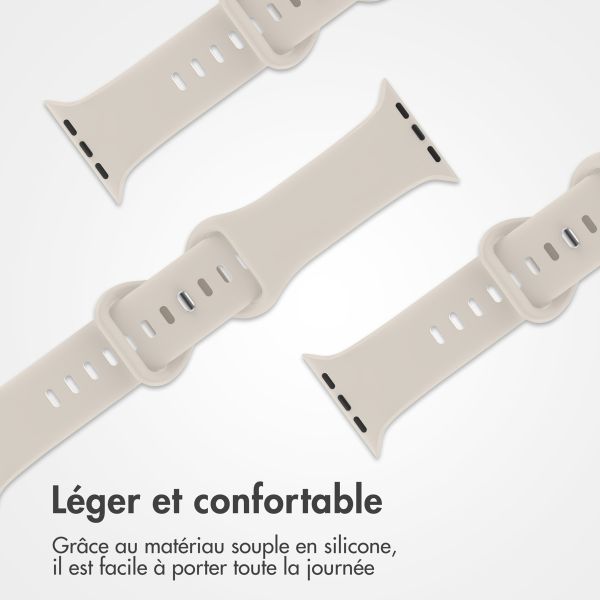 imoshion Bracelet en silicone⁺ Apple Watch Series 1 t/m 9 / SE (38/40/41 mm) | Series 10 / 11 (42 mm) - Taille S/M - Starlight