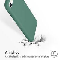 Accezz Coque Liquid Silicone Apple iPhone SE (2022 / 2020) / 8 / 7 - Vert foncé
