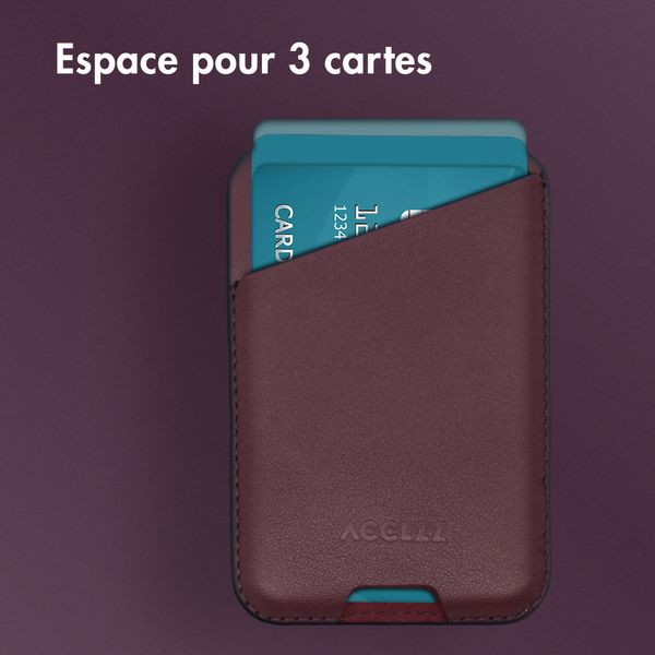 Accezz Porte-cartes en cuir - Compatible avec MagSafe et Qi2 - Heath Purple