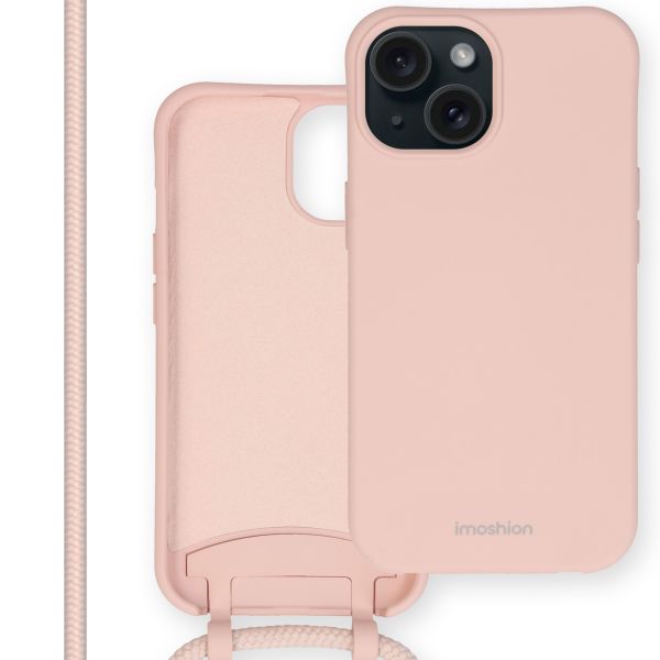 imoshion Coque de couleur avec cordon amovible iPhone 15 - Rose