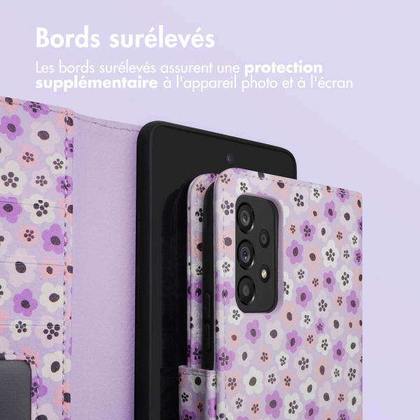 imoshion ﻿Étui de téléphone portefeuille Design Samsung Galaxy A53 - Purple Flowers