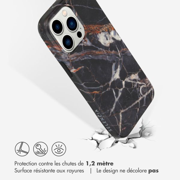 Selencia Aurora Coque Fashion Apple iPhone 14 Pro Max - Onyx Black Marble