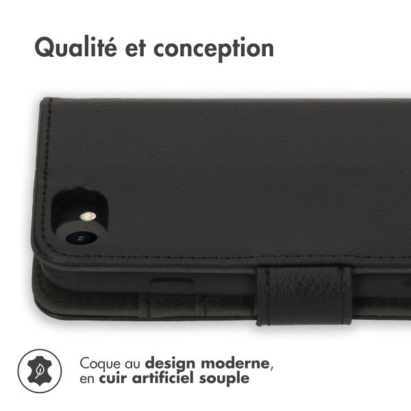 imoshion Étui de télephone portefeuille Apple iPhone SE (2022 / 2020) / 8 / 7 / 6(s) - Noir
