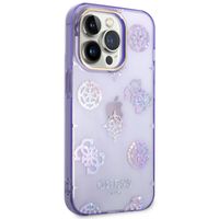 Guess Coque Peony Glitter iPhone 14 Pro Max - Violet