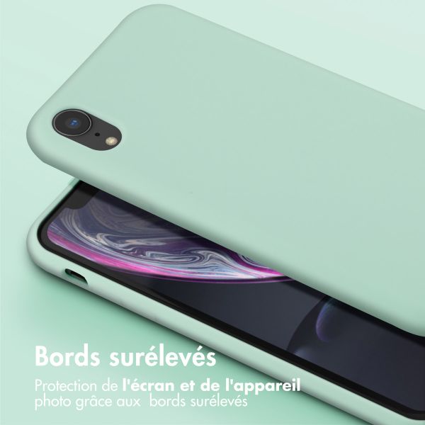 Selencia Coque silicone avec cordon amovible iPhone Xr - Turquoise