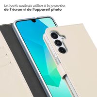 Selencia Étui de téléphone portefeuille en cuir véritable Samsung Galaxy A16 (5G) - Greige