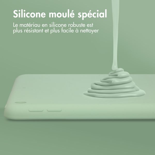 Accezz Coque Liquid Silicone Apple iPad 9 (2021) 10.2 pouces / iPad 8 (2020) 10.2 pouces / iPad 7 (2019) 10.2 pouces - Vert clair