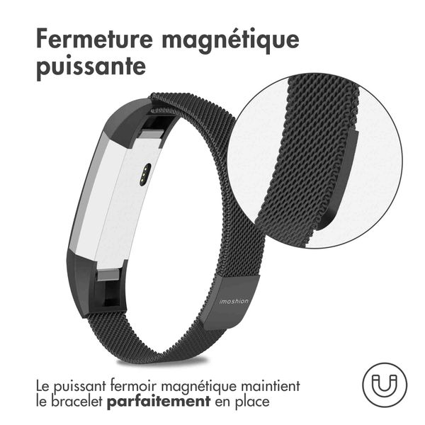 imoshion Bracelet magnétique milanais Fitbit Alta (HR) - Taille M - Noir