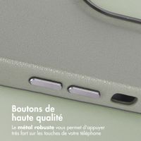 Accezz Coque arrière en cuir avec MagSafe Apple iPhone 14 Pro - Light Grey