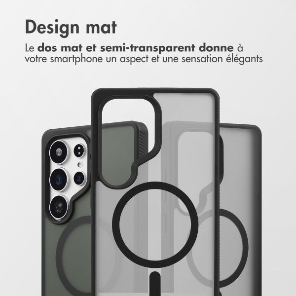 Accezz Coque Givrée Robuste avec MagSafe Samsung Galaxy S25 Ultra - Noir