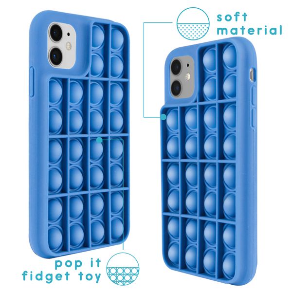 imoshion Pop It Fidget Toy - Coque Pop It iPhone 11 - Bleu foncé