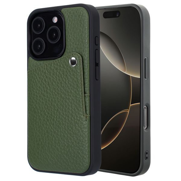 Selencia Coque Riva avec porte-cartes Apple iPhone 16 Pro - Sage Green
