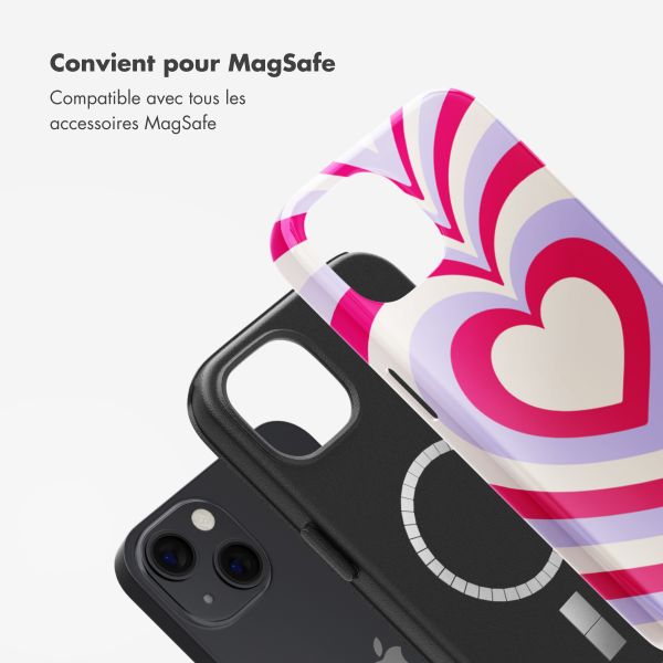 Selencia Coque arrière Vivid avec MagSafe Apple iPhone 13 - Double Hearts Rubine Red Lilac