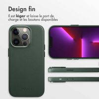 Accezz Coque arrière en cuir avec MagSafe Apple iPhone 13 Pro - Cedar Green