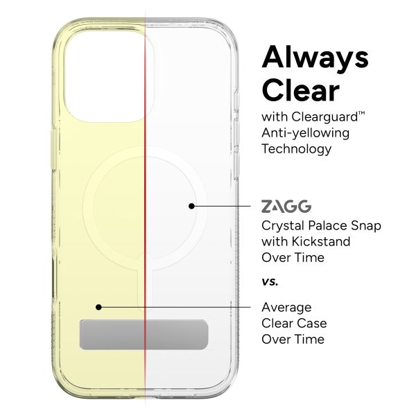 ZAGG Coque Crystal Palace Snap KickStand avec MagSafe iPhone 16 Pro Max - Transparent