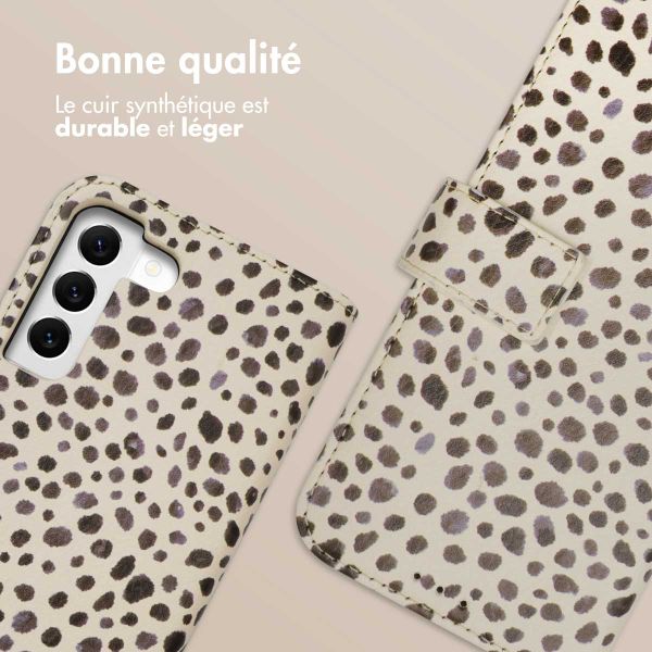 imoshion Étui de télephone portefeuille Design Samsung Galaxy S22 - Black And White Dots