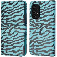 imoshion ﻿Étui de téléphone portefeuille Design Samsung Galaxy A53 - Black Blue Stripes