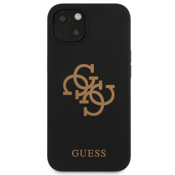 Guess Coque Silicone 4G Logo iPhone 13 Mini - Noir