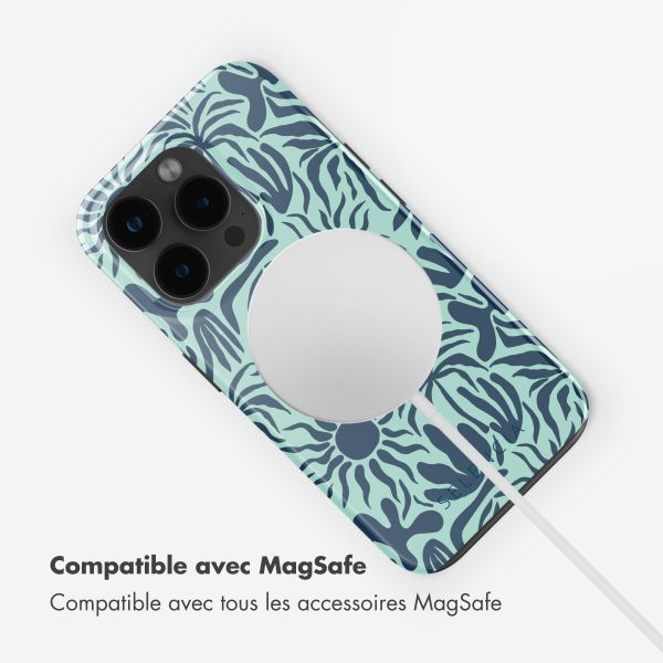 Selencia Coque arrière Vivid Tough avec MagSafe iPhone 15 Pro Max - Tropical Vibes Light Blue