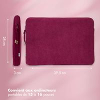 Selencia Pochette ordinateur Corduroy 15-16 pouces - Dark Rose