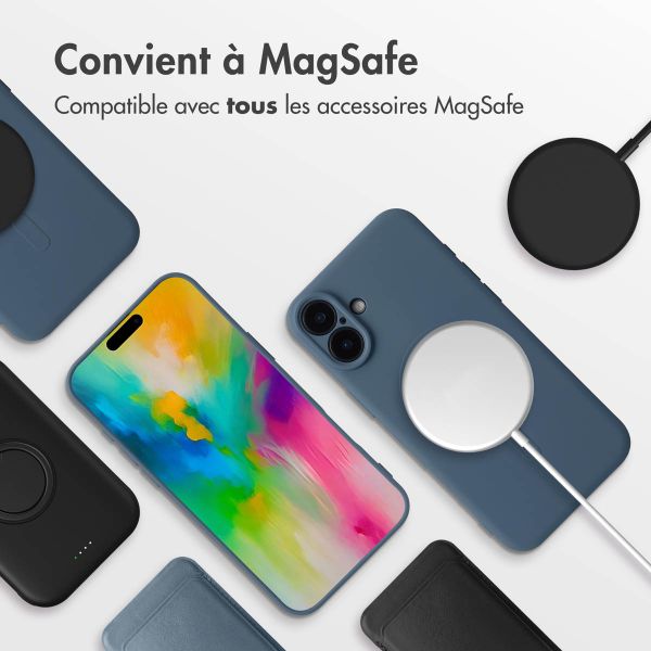 imoshion Coque Couleur avec MagSafe iPhone 16 - Bleu foncé